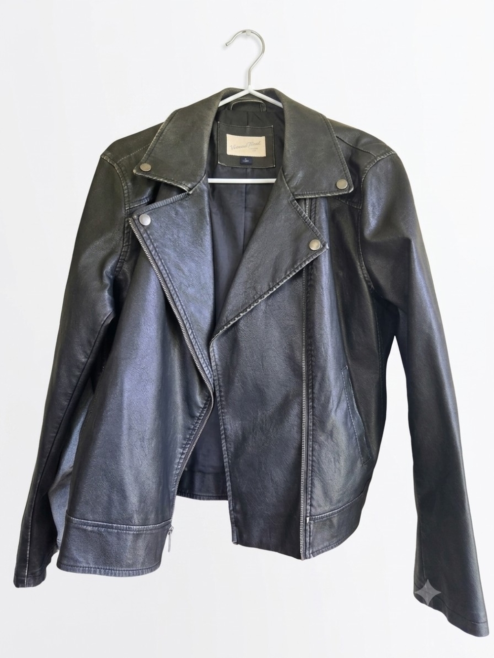 Universal Thread Black Faux Leather Moto Jacket